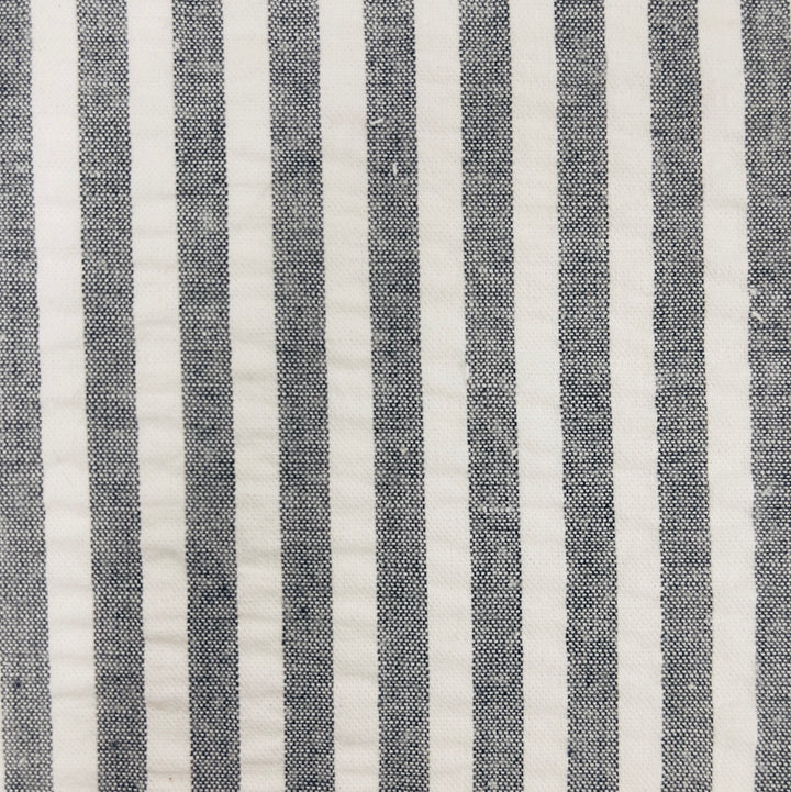 Seersucker Cotton Spandex Fabric | 98% Cotton, 2% Spandex | 1/4" Stripes | 50" Wide