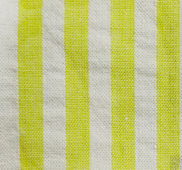 Seersucker Cotton Spandex Fabric | 98% Cotton, 2% Spandex | 1/4" Stripes | 50" Wide
