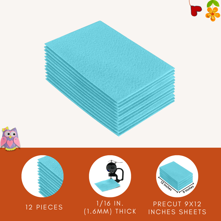 Acrylic Felt 9"X12" Sheet Packs | Baby Blue - FabricLA.com