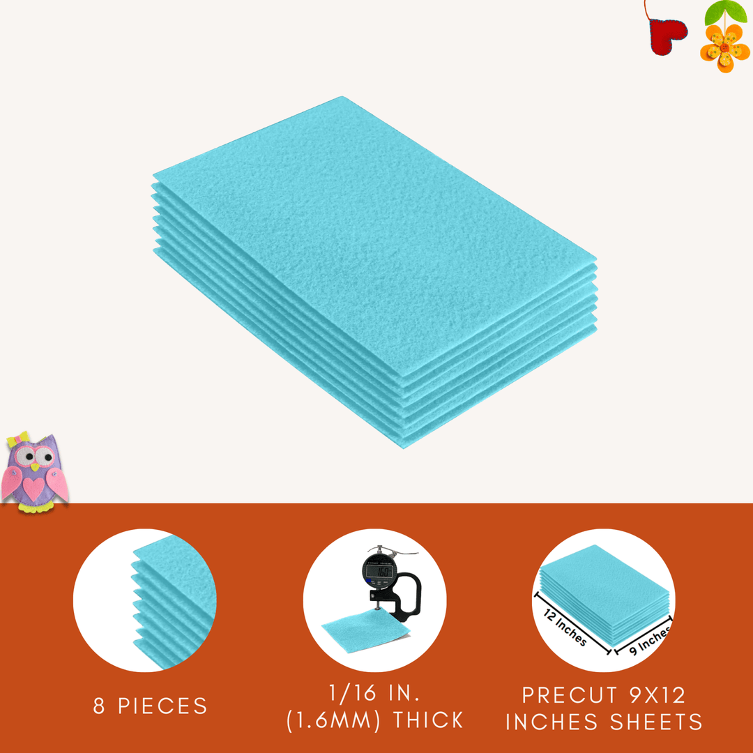 Acrylic Felt 9"X12" Sheet Packs | Baby Blue - FabricLA.com
