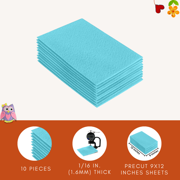Acrylic Felt 9"X12" Sheet Packs | Baby Blue - FabricLA.com