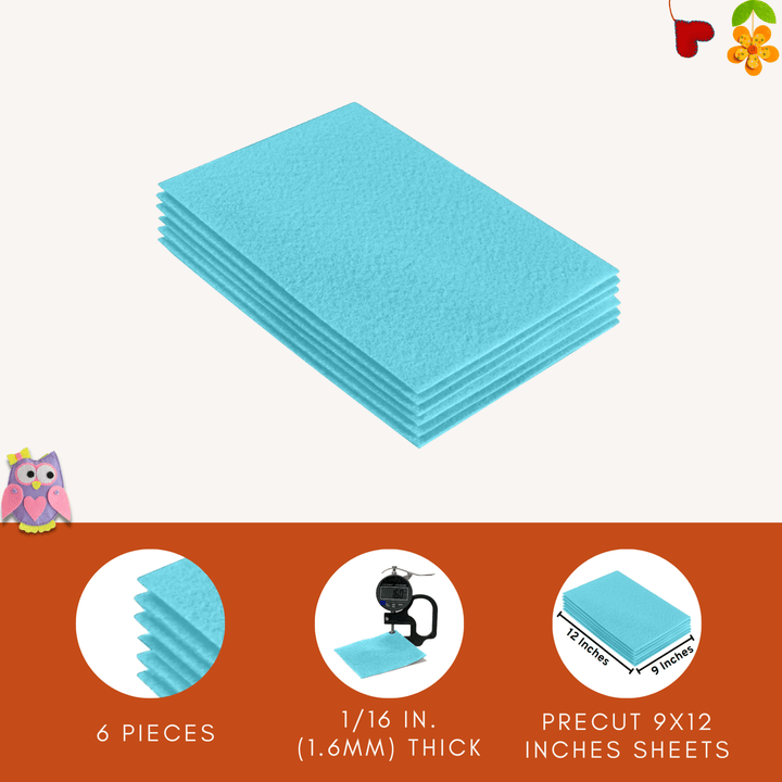 Acrylic Felt 9"X12" Sheet Packs | Baby Blue - FabricLA.com