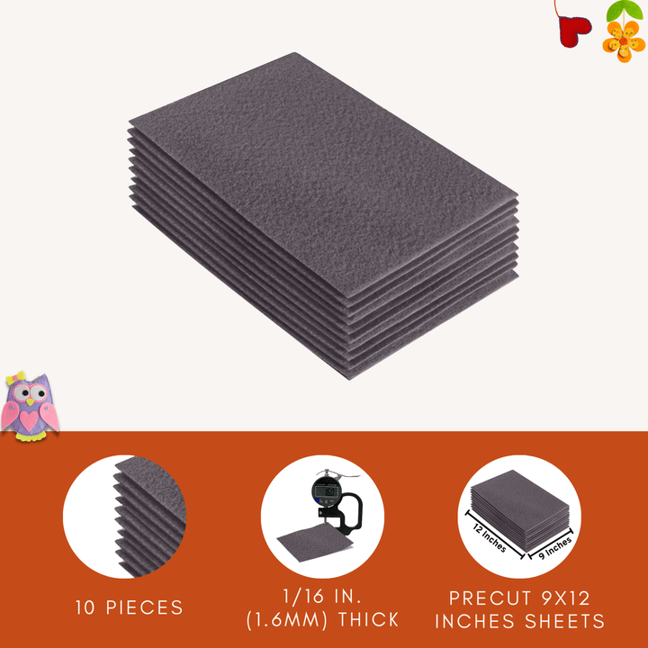 Acrylic Felt 9"X12" Sheet Packs | Platinum Gray - FabricLA.com