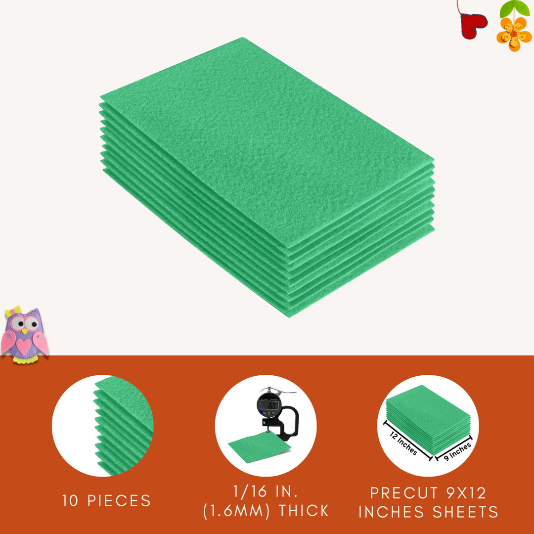 Acrylic Felt 9"X12" Sheet Packs | Mint - FabricLA.com