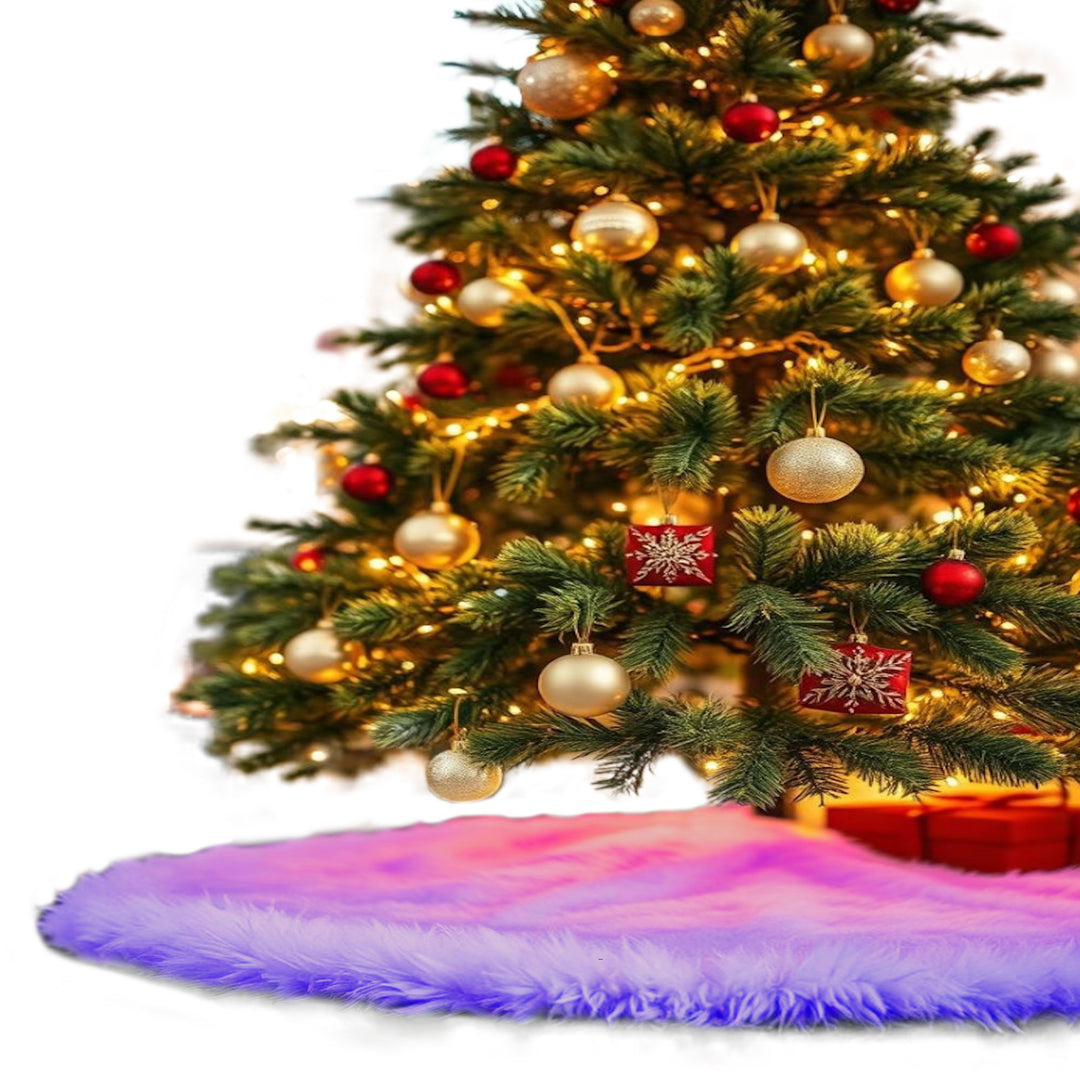 Falda de árbol de Navidad de piel sintética de primera calidad - 30 pulgadas | Decoraciones navideñas de lujo