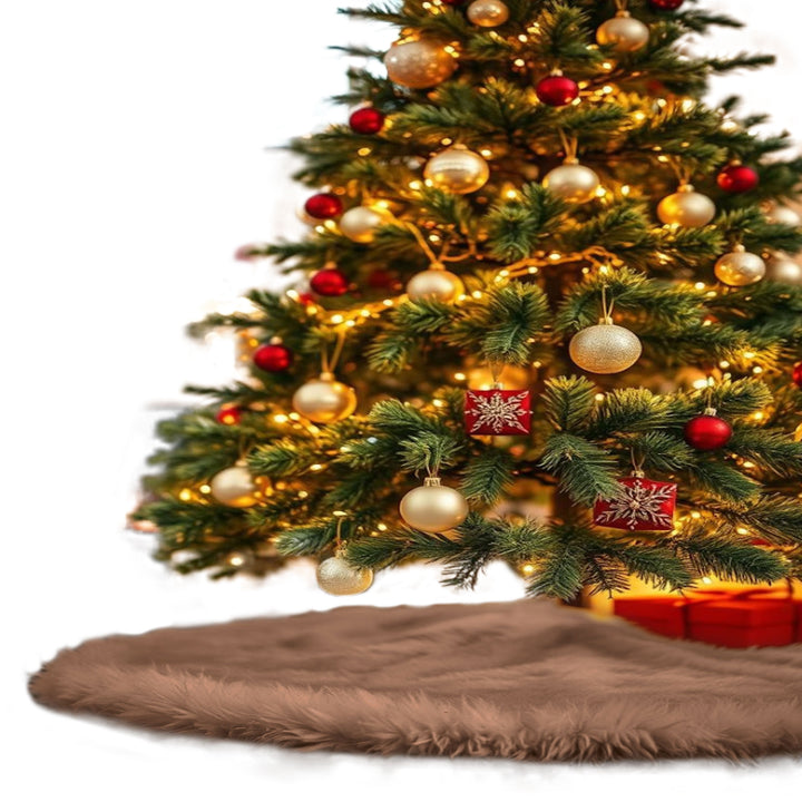 Falda de árbol de Navidad de piel sintética de primera calidad - 30 pulgadas | Decoraciones navideñas de lujo