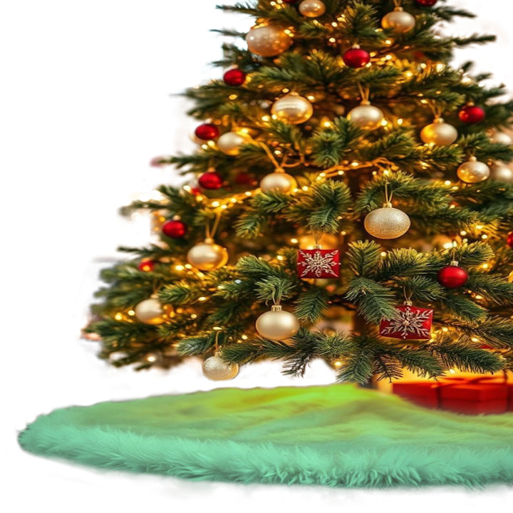 Falda de árbol de Navidad de piel sintética de primera calidad - 30 pulgadas | Decoraciones navideñas de lujo