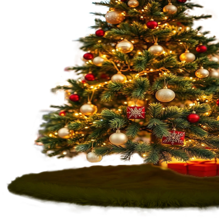 Falda de árbol de Navidad de piel sintética de primera calidad - 30 pulgadas | Decoraciones navideñas de lujo