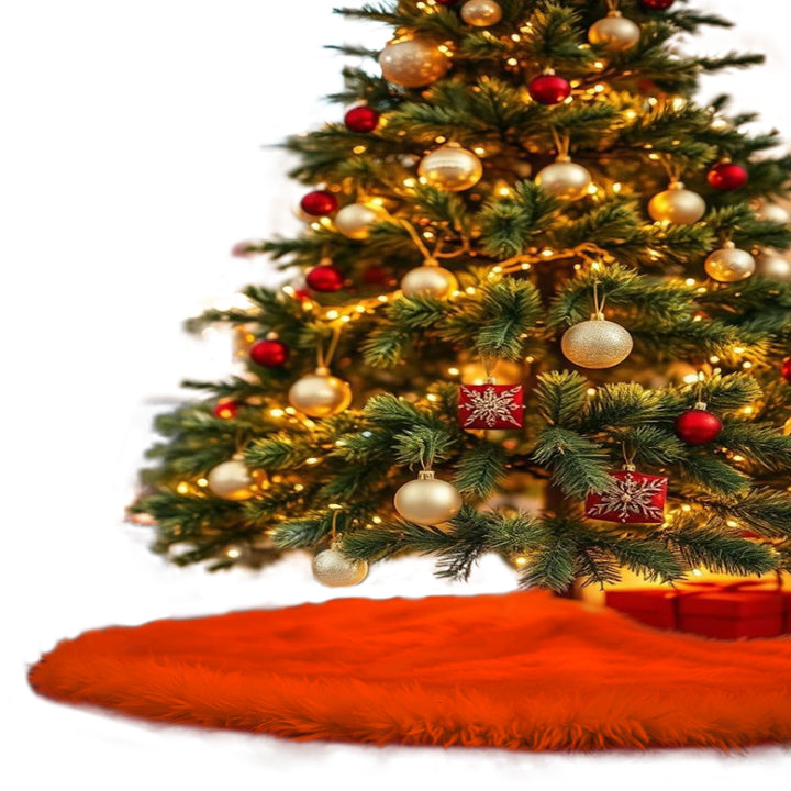 Falda de árbol de Navidad de piel sintética de primera calidad - 30 pulgadas | Decoraciones navideñas de lujo