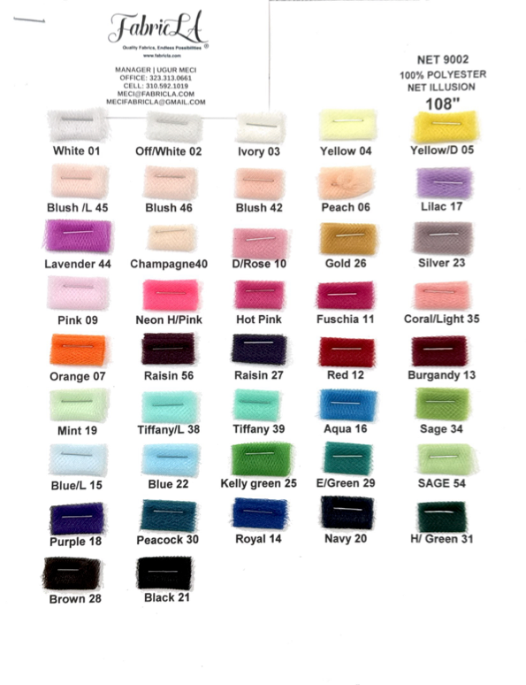 Tulle Fabric – 100% Polyester Illusion Net by the Yard or Bolt | Sheer, Lightweight for Crafts & Decor