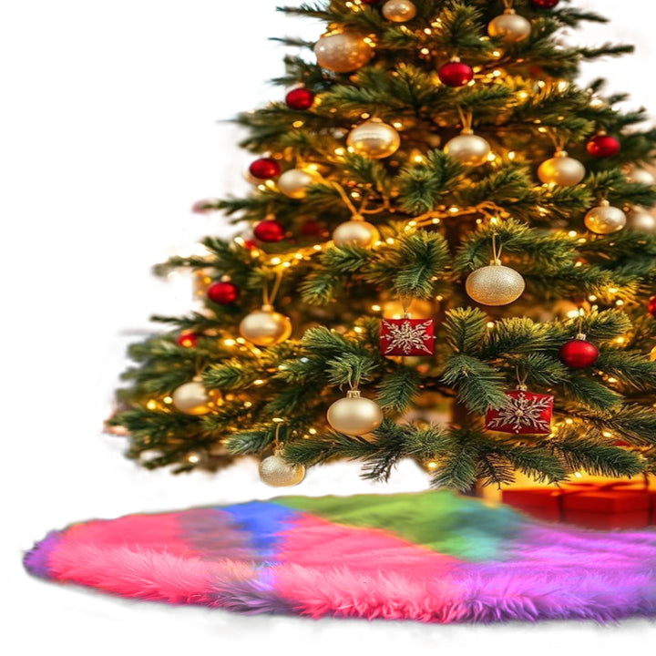Falda de árbol de Navidad de piel sintética de primera calidad - 30 pulgadas | Decoraciones navideñas de lujo