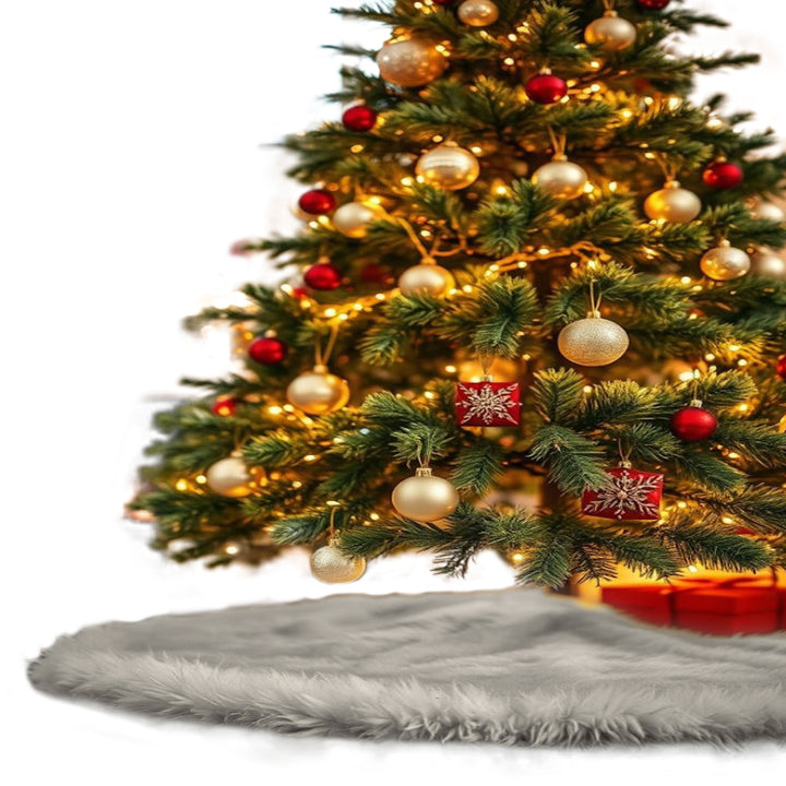 Falda de árbol de Navidad de piel sintética de primera calidad - 30 pulgadas | Decoraciones navideñas de lujo