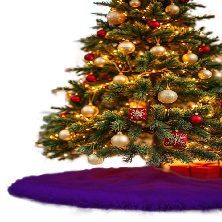 Falda de árbol de Navidad de piel sintética de primera calidad - 30 pulgadas | Decoraciones navideñas de lujo