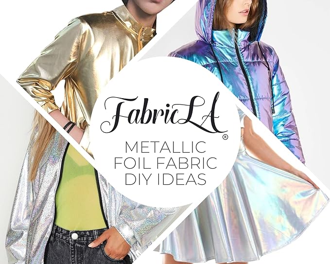 Hologram Metallic Foil Spandex Knit Fabric 4-Way Stretch, 60" Inch Wide| Multicolor - FabricLA.com