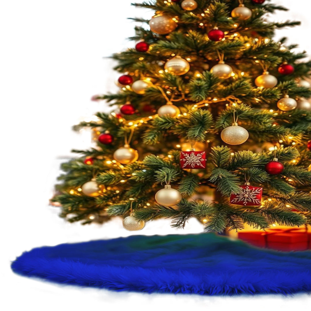 Falda de árbol de Navidad de piel sintética de primera calidad - 30 pulgadas | Decoraciones navideñas de lujo