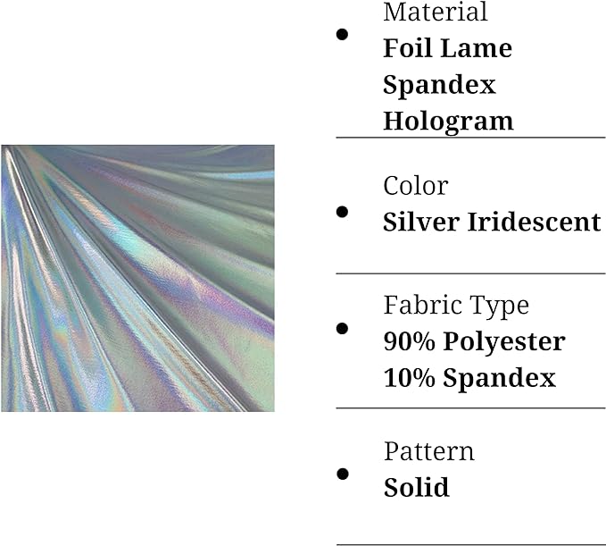 Hologram Metallic Foil Spandex Knit Fabric 4-Way Stretch, 60" Inch Wide| Multicolor - FabricLA.com
