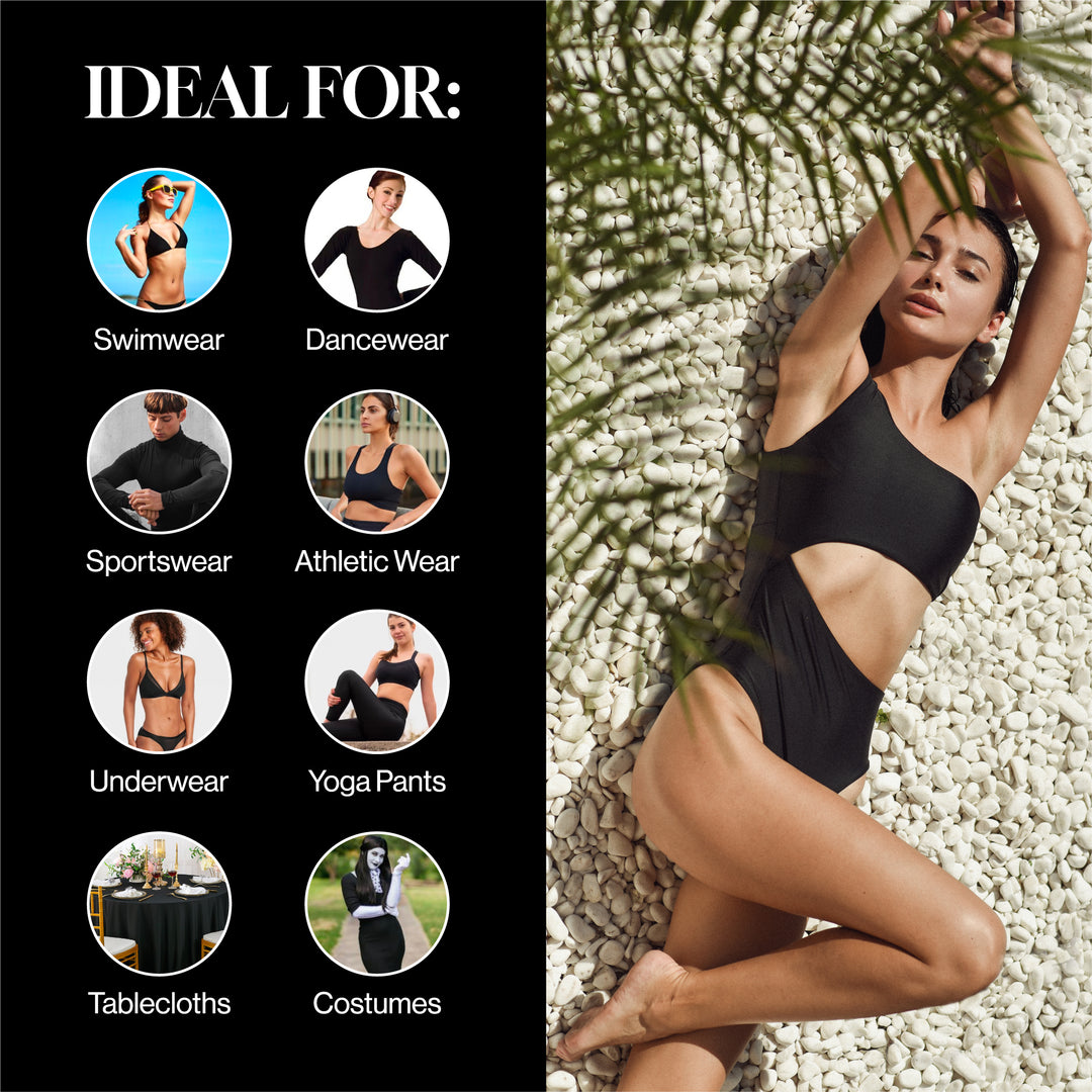 Nylon Spandex Swimwear Tricot Fabric | White - FabricLA.com