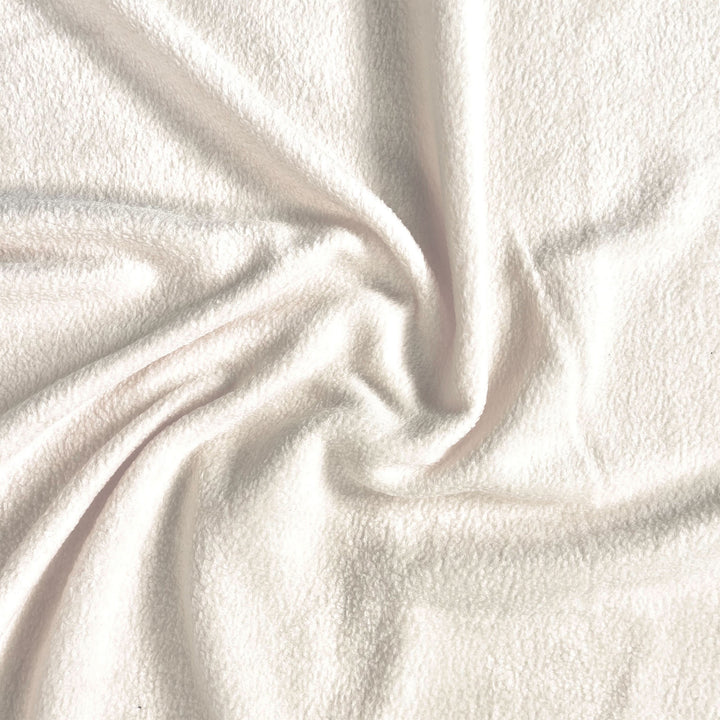 Anti-pill polar fleece fabric by the yard in ivory – 60 inch wide