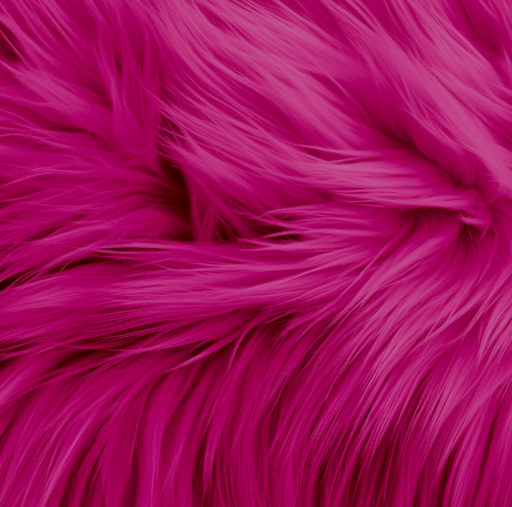 FabricLA Round Shaggy Faux Fur Fabric - 40 inches (101cm) - Circular Fluffy Area Faux Fur Use for Bedroom Carpet Play Mats for Kids Girls Princess Castle Christmas. - FabricLA.com