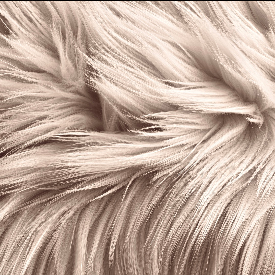 FabricLA Round Shaggy Faux Fur Fabric - 48 inches (121cm) - Circular Fluffy Area Faux Fur Use for Bedroom Carpet Play Mats for Kids Girls Princess Castle Christmas. - FabricLA.com