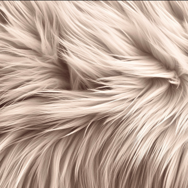 FabricLA Round Shaggy Faux Fur Fabric - 48 inches (121cm) - Circular Fluffy Area Faux Fur Use for Bedroom Carpet Play Mats for Kids Girls Princess Castle Christmas. - FabricLA.com