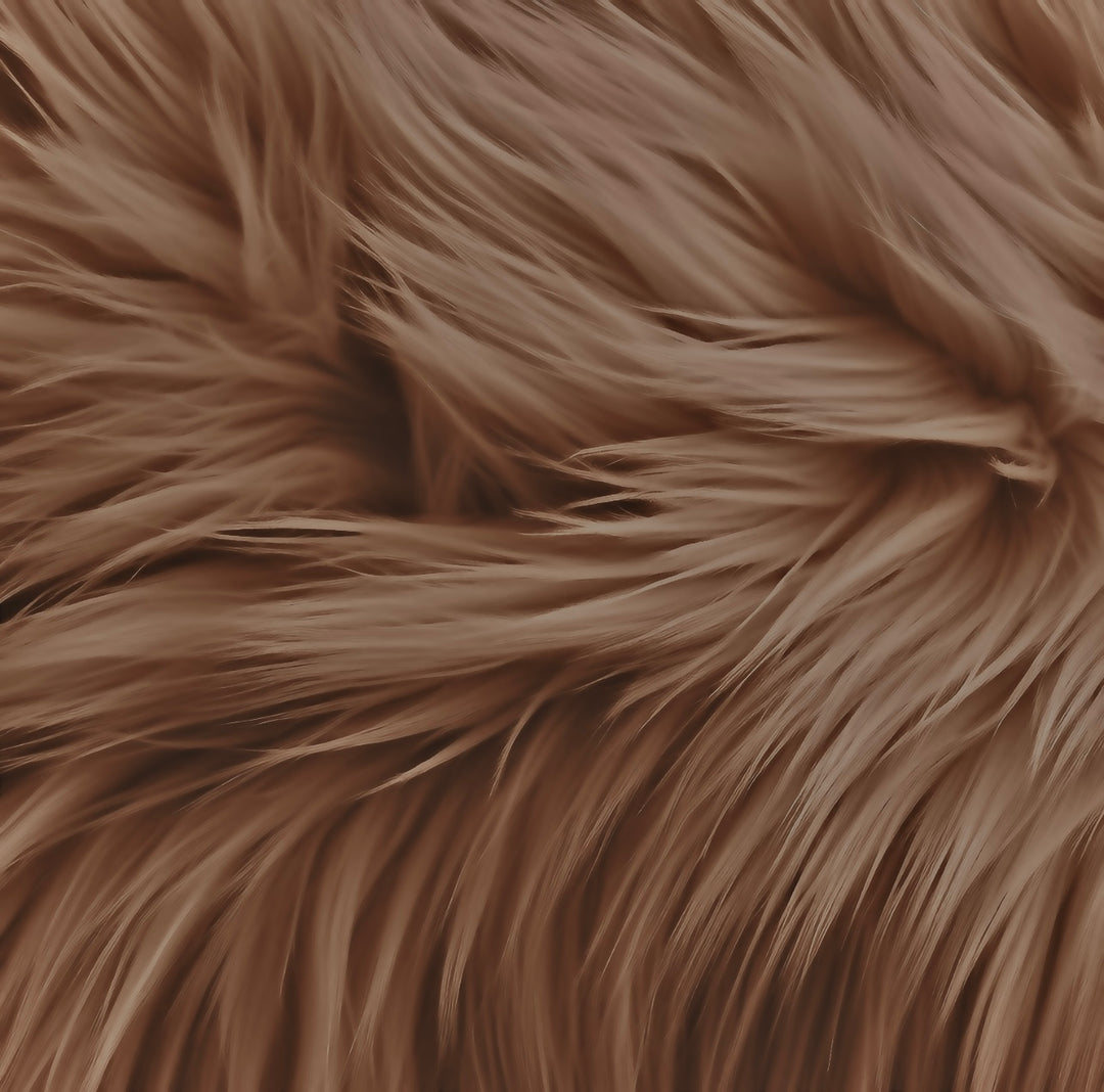 FabricLA Round Shaggy Faux Fur Fabric - 40 inches (101cm) - Circular Fluffy Area Faux Fur Use for Bedroom Carpet Play Mats for Kids Girls Princess Castle Christmas. - FabricLA.com
