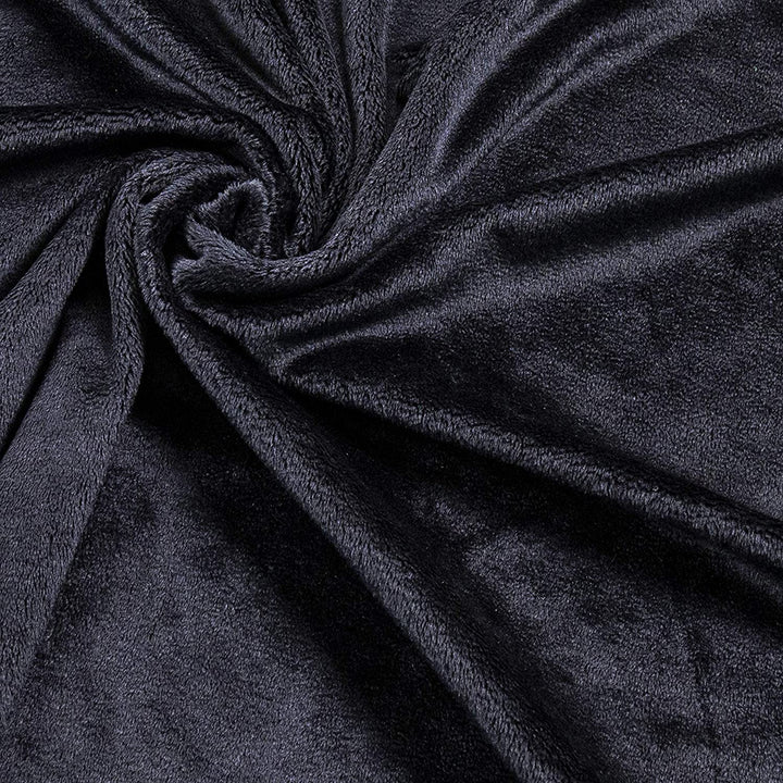 FabricLA Minky Solid Fabric - 60" Inch Wide | Black Solid - FabricLA.com