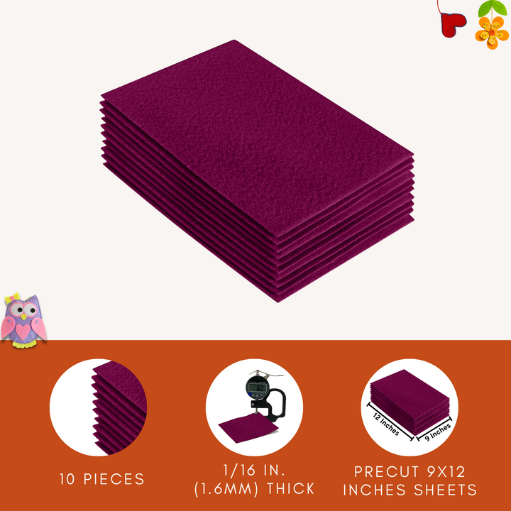 Acrylic Felt 9"X12" Sheet Packs | Rose - FabricLA.com