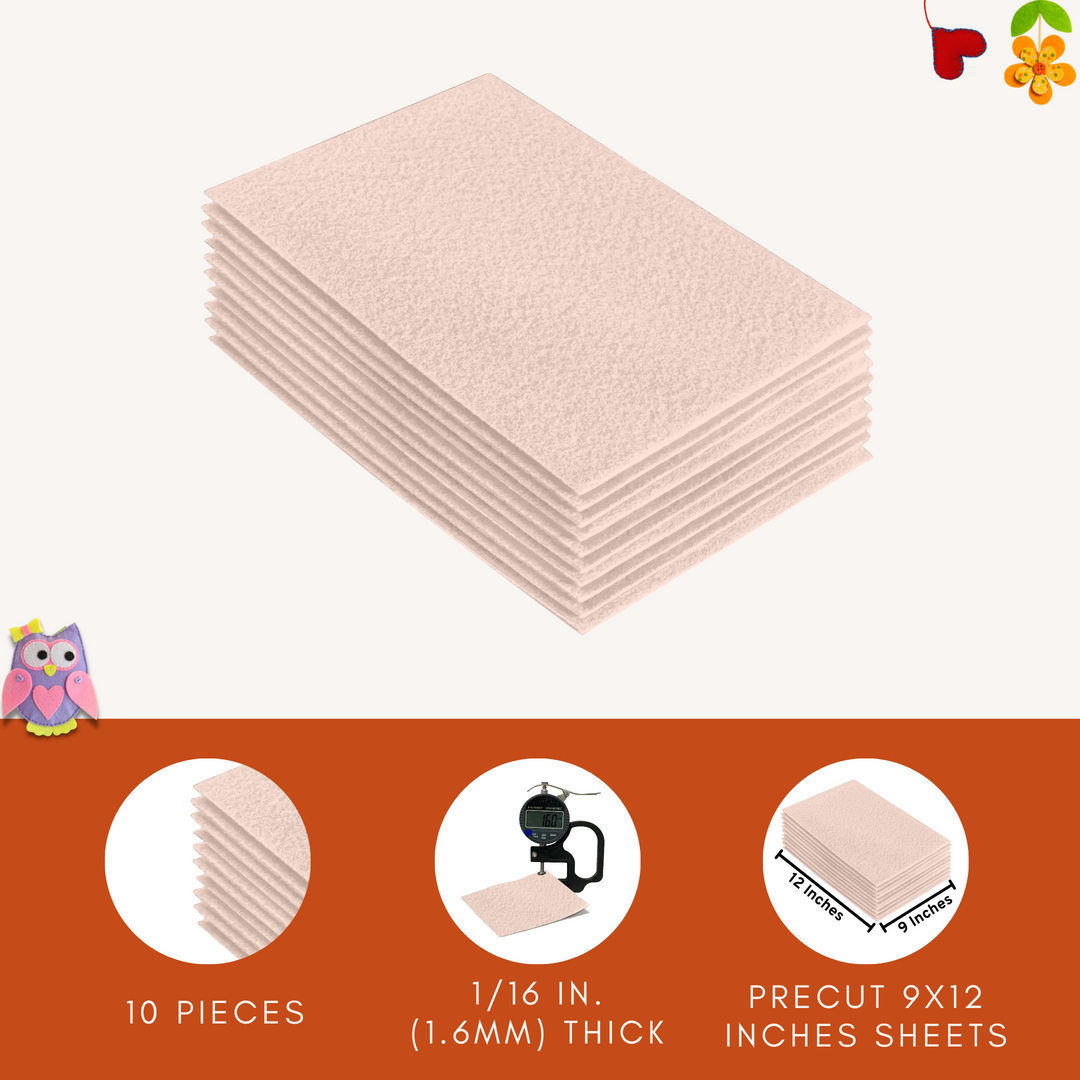Acrylic Felt 9"X12" Sheet Packs | Sand - FabricLA.com