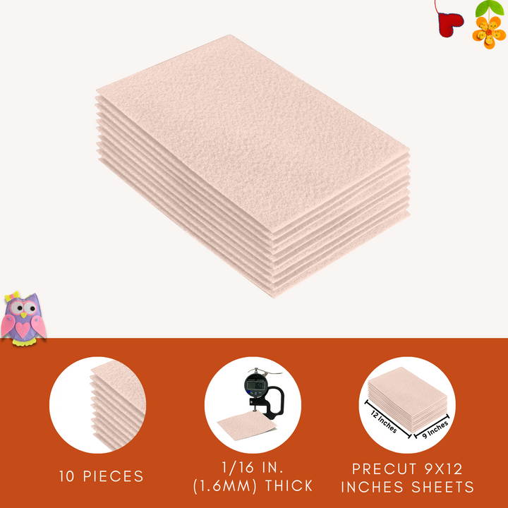 Acrylic Felt 9"X12" Sheet Packs | Sand - FabricLA.com