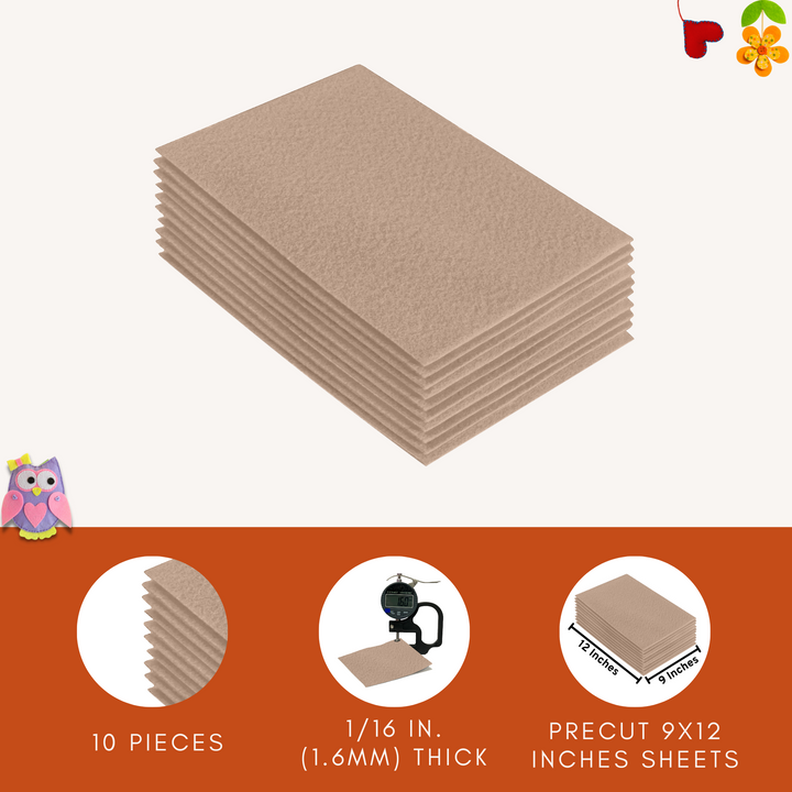 Acrylic Felt 9"X12" Sheet Packs | Sandy - FabricLA.com