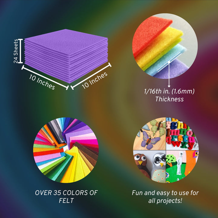 Acrylic Felt Craft Sheet Packs | Lavender A39 - FabricLA.com