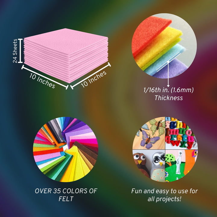 Acrylic Felt Craft Sheet Packs | Baby Pink A45 - FabricLA.com