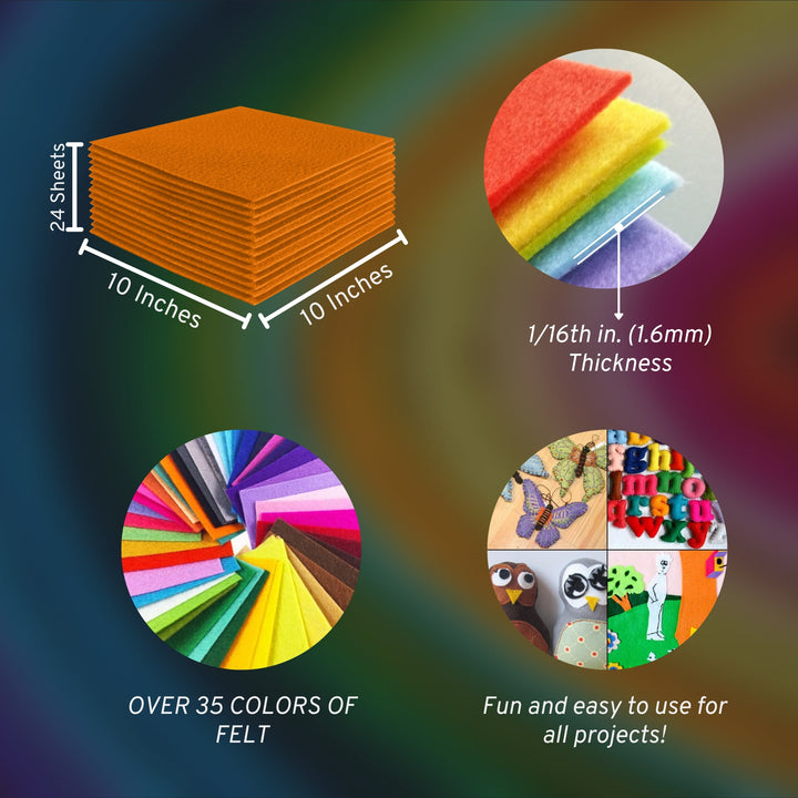 Acrylic Felt Craft Sheet Packs | Mango A3 - FabricLA.com