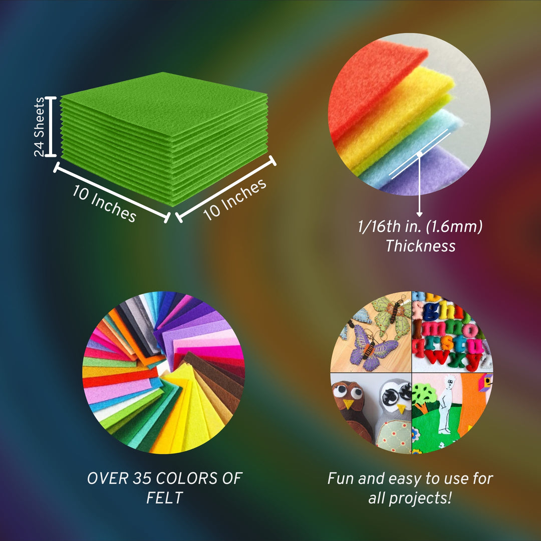 Acrylic Felt Craft Sheet Packs | Lime A18 - FabricLA.com