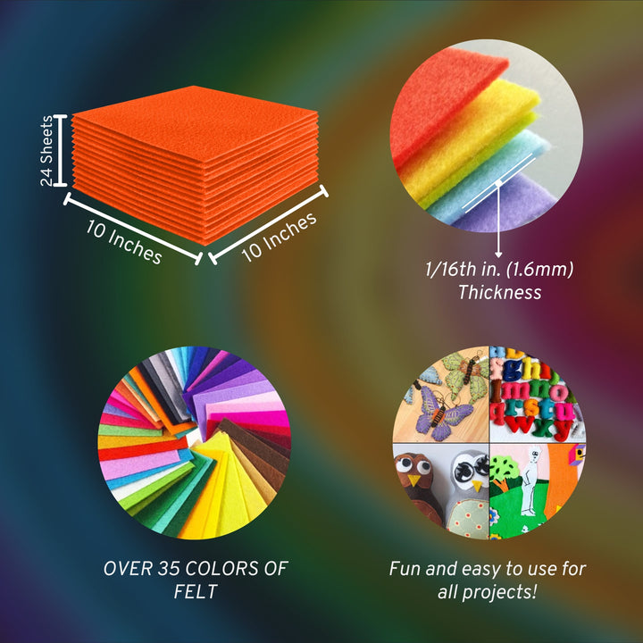 Acrylic Felt Craft Sheet Packs | Light Orange - FabricLA.com