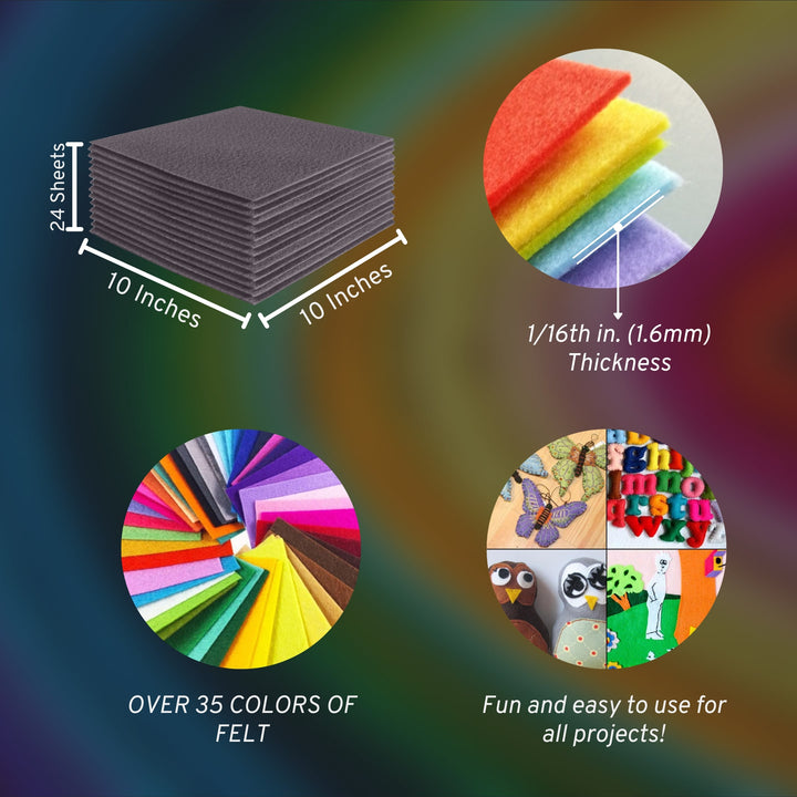 Acrylic Felt Craft Sheet Packs | Platinum Gray - FabricLA.com