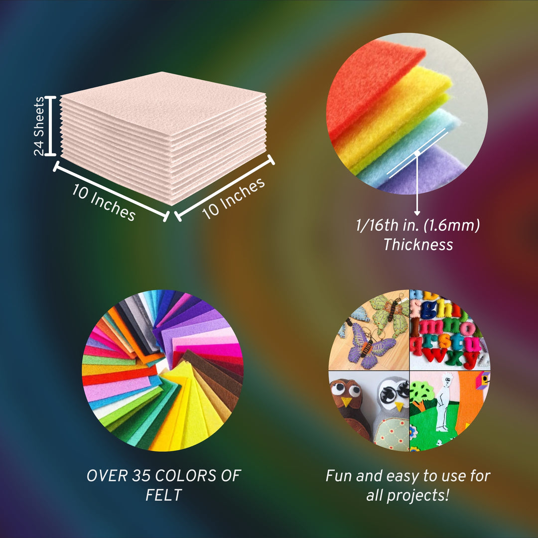 Acrylic Felt Craft Sheet Packs | Ivory A41 - FabricLA.com