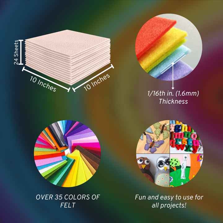 Acrylic Felt Craft Sheet Packs | Ivory A41 - FabricLA.com