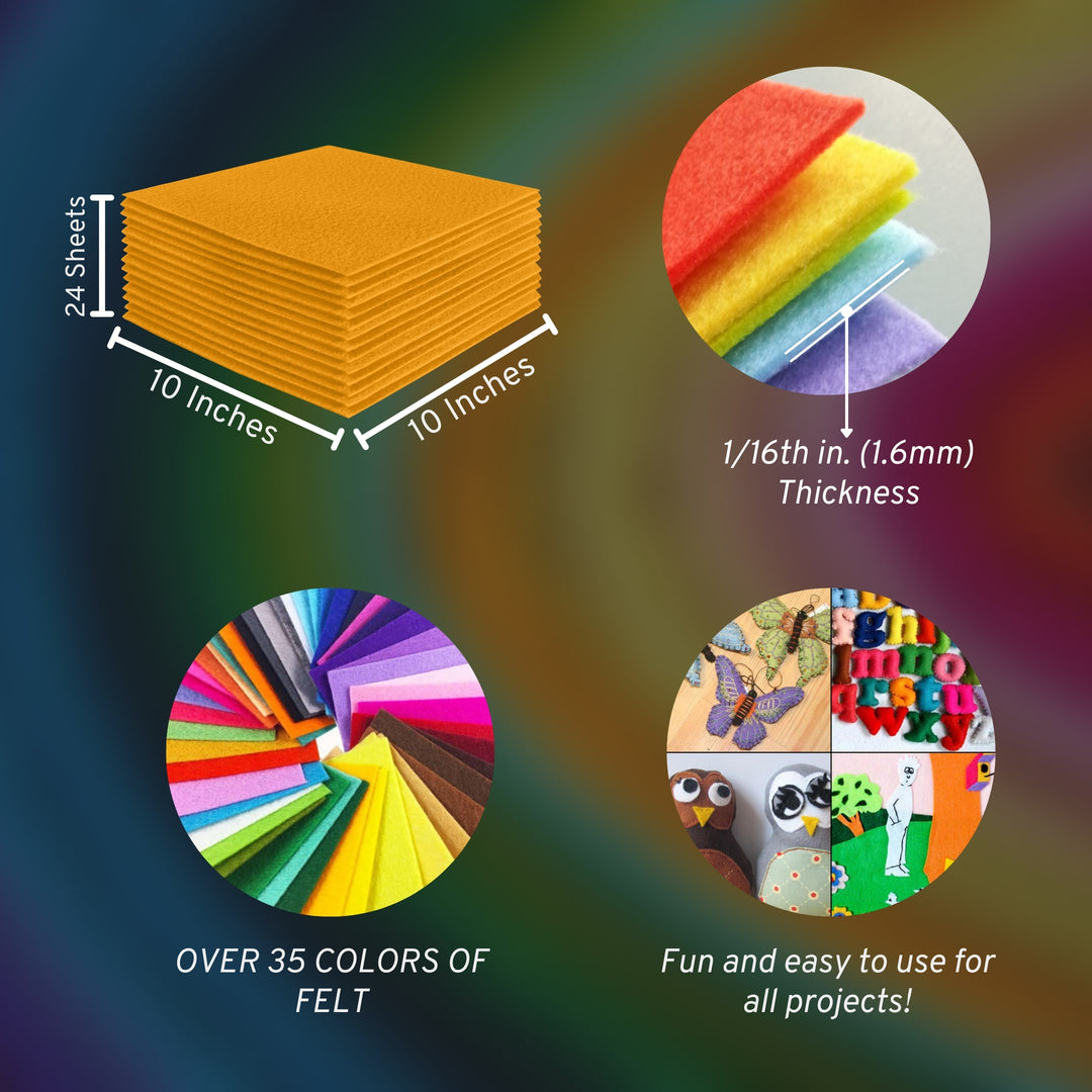 Acrylic Felt Craft Sheet Packs | Gold - FabricLA.com