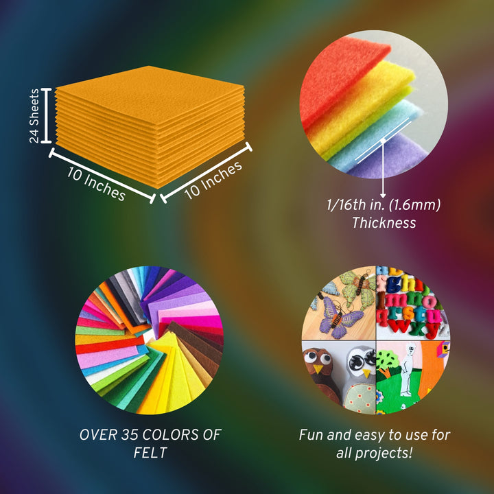 Acrylic Felt Craft Sheet Packs | Gold - FabricLA.com