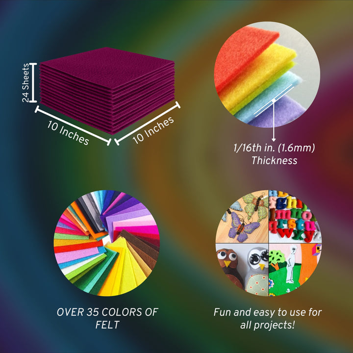 Acrylic Felt Craft Sheet Packs | Rose - FabricLA.com