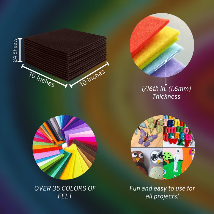 Acrylic Felt Craft Sheet Packs | Brown A31 - FabricLA.com