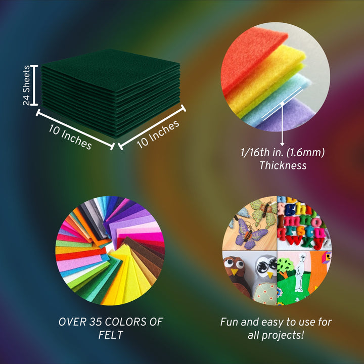 Acrylic Felt Craft Sheet Packs | Hunter Green A40 - FabricLA.com