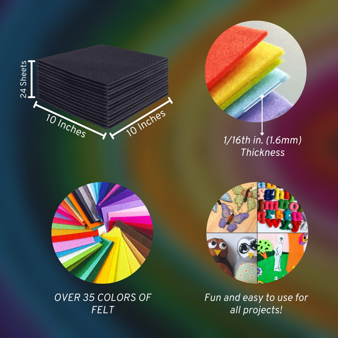 Acrylic Felt Craft Sheet Packs | Dark Gray - FabricLA.com