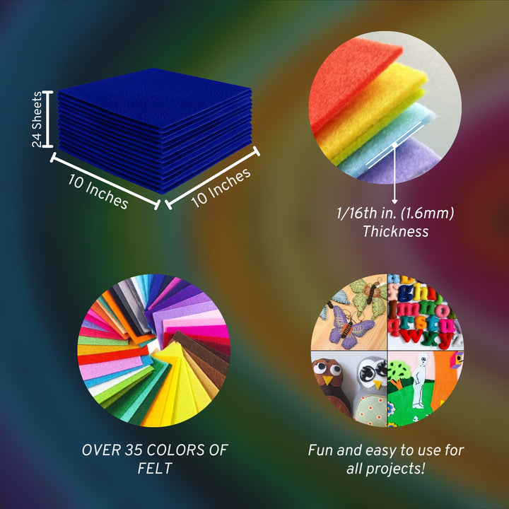 Acrylic Felt Craft Sheet Packs | Royal Blue A15 - FabricLA.com