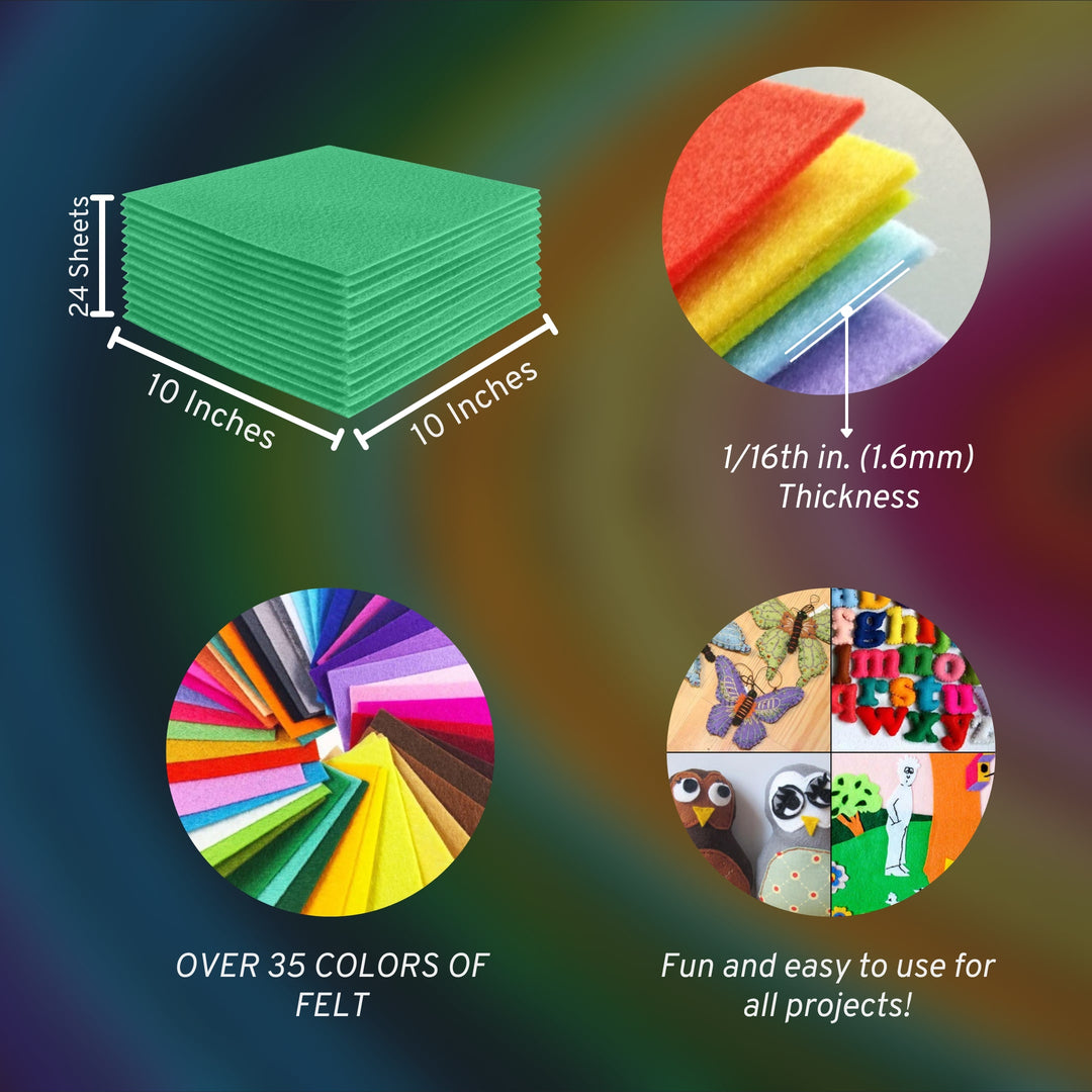 Acrylic Felt Craft Sheet Packs | Mint A17 - FabricLA.com