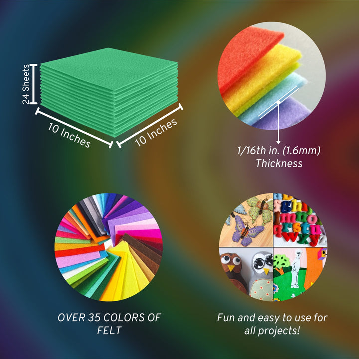Acrylic Felt Craft Sheet Packs | Mint A17 - FabricLA.com