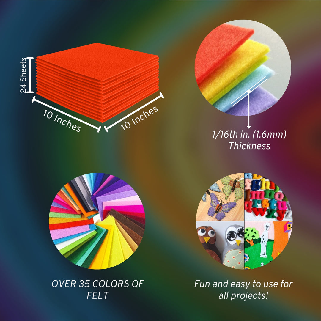 Acrylic Felt Craft Sheet Packs | Neon Orange - FabricLA.com