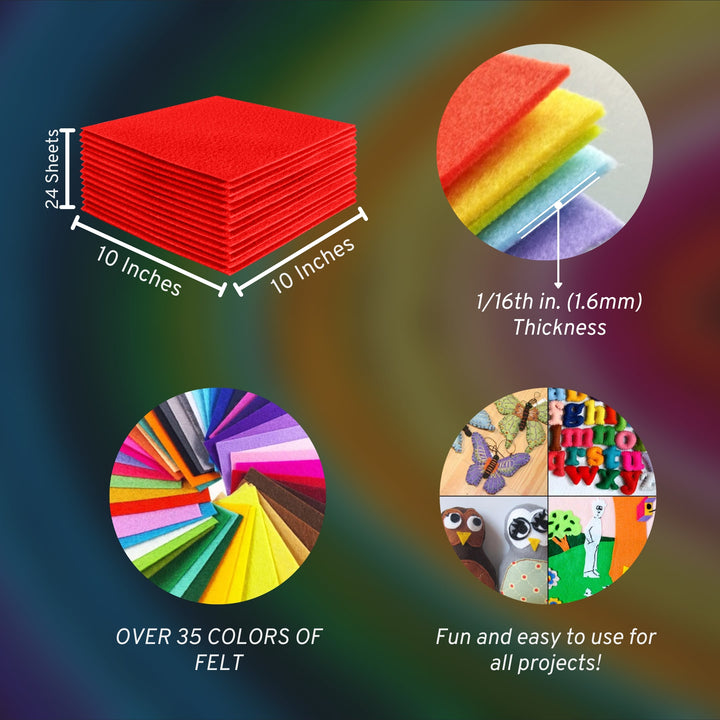 Acrylic Felt Craft Sheet Packs | Hot Orange A23 - FabricLA.com